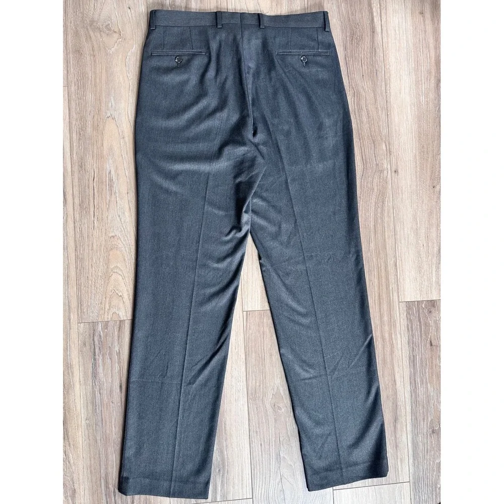 Lauren Ralph Lauren Mens Dress Pants Charcoal Gray Flat Front 34W x 34L Stretch